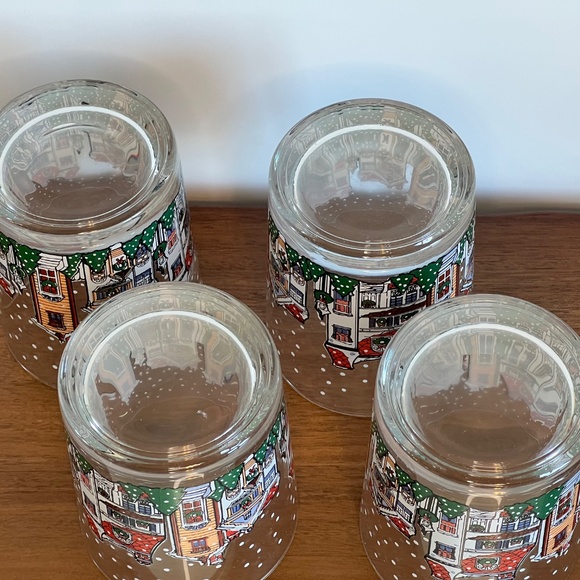 Christmas Low Ball Drinking Glasses Tumbler SET OF 4 Mint Luminarc D'Arques - Picture 13 of 15